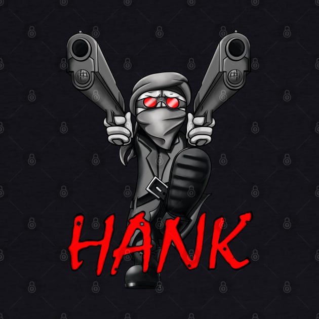 Hank of Madness combat with two guns. by Abrek Art